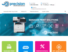 Tablet Screenshot of precisionprinterservices.com